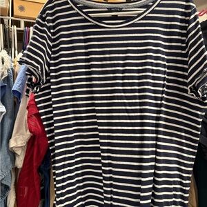Nautica Navy and White Striped Tee